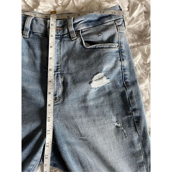 J1 H&M & Denim Distressed High Waist Raw Hem Curvy Super Skinny Stretch Jeans Si - Picture 4 of 5